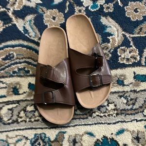 Women’s brown slip on sandals